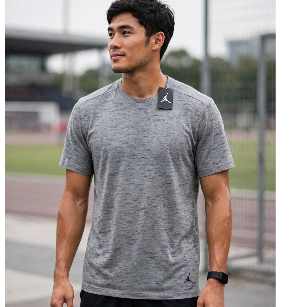 Jordan Mens‎ Space Dye Heathered Grey Training T-Shirt XLT 914446-091 New
